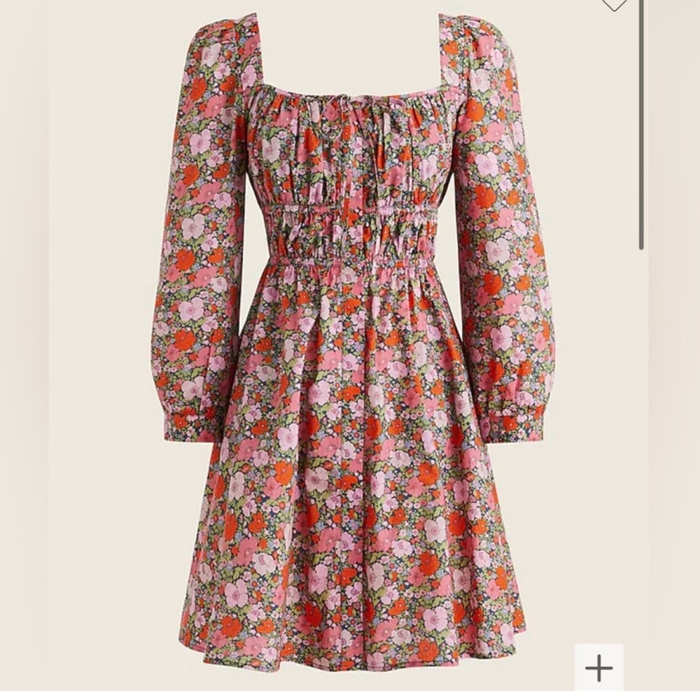 J. Crew Liberty Fabric Peasant Style Mini Dress